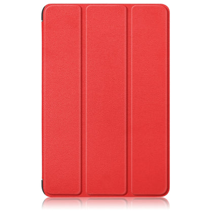 For Samsung Galaxy Tab A9 2023/Tab A11 3-folding Leather Smart Tablet Case(Red) by bashfashion