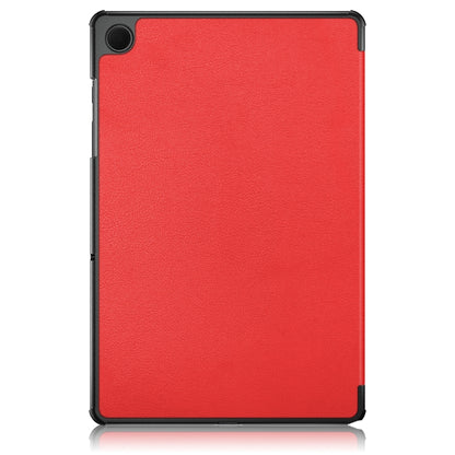 For Samsung Galaxy Tab A9 2023/Tab A11 3-folding Leather Smart Tablet Case(Red) by bashfashion