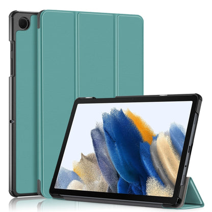 For Samsung Galaxy Tab A9 2023/Tab A11 3-folding Leather Smart Tablet Case(Green) by bashfashion