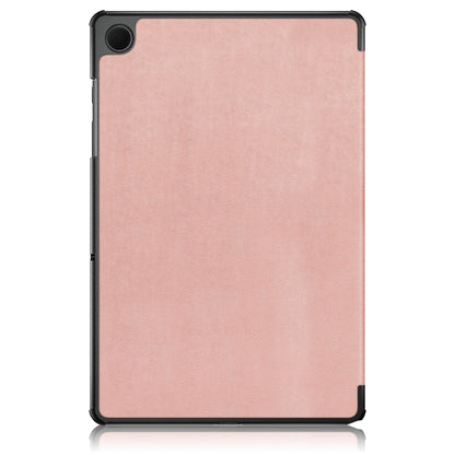 For Samsung Galaxy Tab A9 2023/Tab A11 3-folding Leather Smart Tablet Case(Rose Gold) by bashfashion
