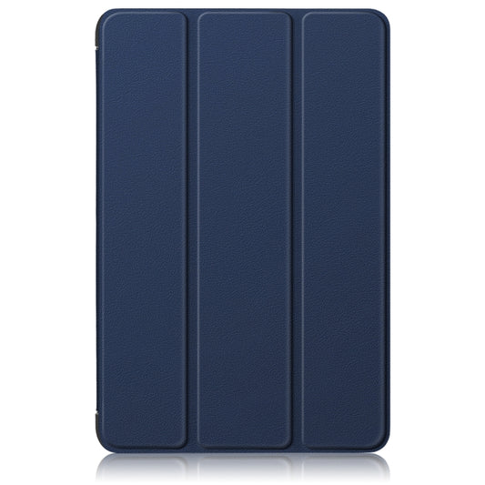 For Samsung Galaxy Tab A9 2023/Tab A11 3-folding Leather Smart Tablet Case(Dark Blue) by bashfashion