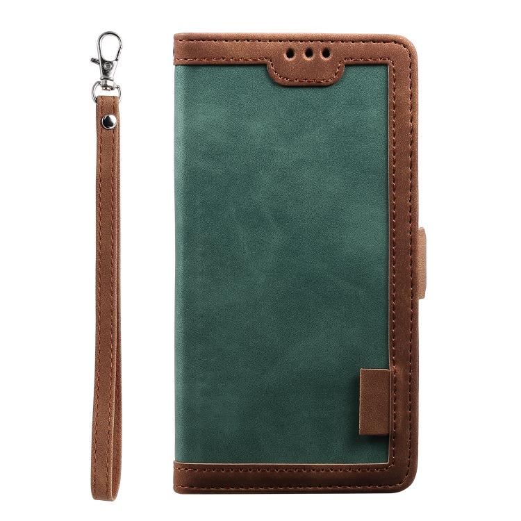 For iPhone 16e Retro Splicing Horizontal Flip Leather Phone Case(Green) by bashfashion