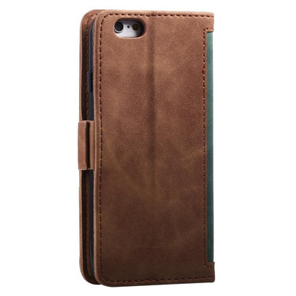 For iPhone 16e Retro Splicing Horizontal Flip Leather Phone Case(Green) by bashfashion