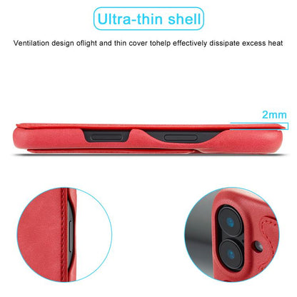 For iPhone 17 LC.IMEEKE Hon Ancient Series Flip Leather Phone Case(Red) by LC.IMEEKE