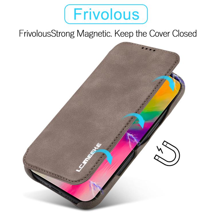 For iPhone 17 LC.IMEEKE Hon Ancient Series Flip Leather Phone Case(Coffee) by LC.IMEEKE