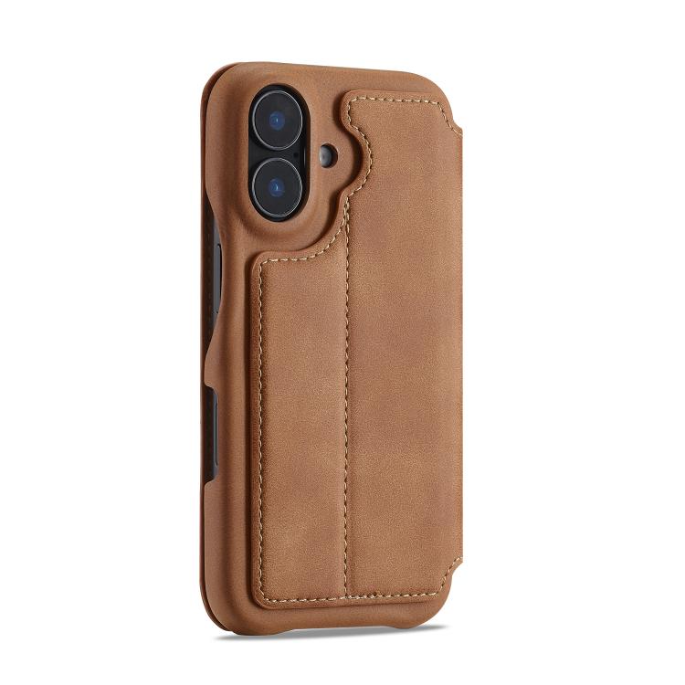 For iPhone 17 LC.IMEEKE Hon Ancient Series Flip Leather Phone Case(Brown) by LC.IMEEKE