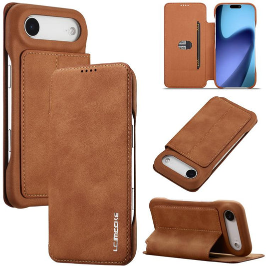 For iPhone Air LC.IMEEKE Hon Ancient Series Flip Leather Phone Case(Brown) by LC.IMEEKE