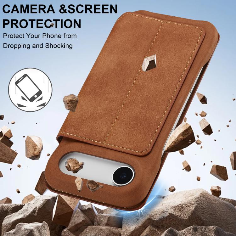 For iPhone Air LC.IMEEKE Hon Ancient Series Flip Leather Phone Case(Brown) by LC.IMEEKE