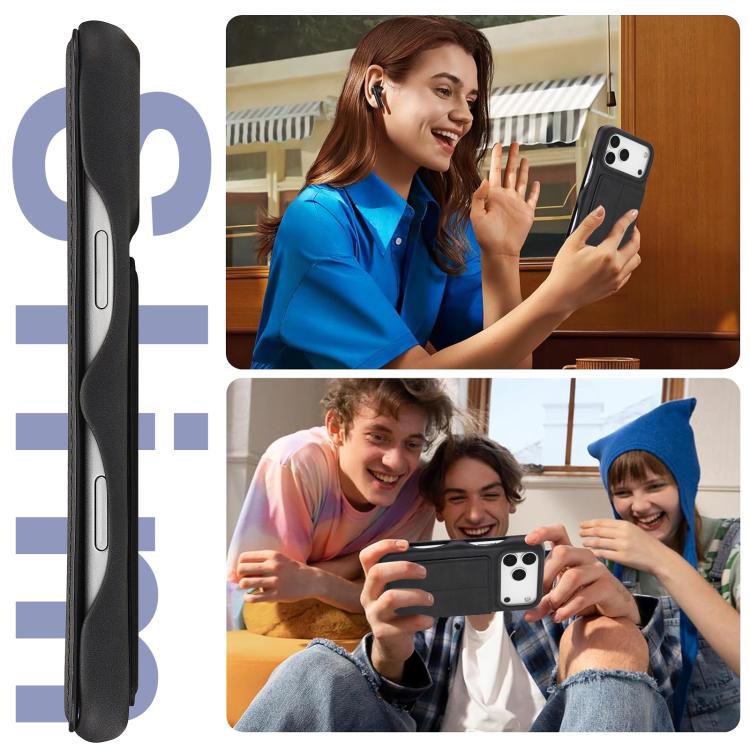 For iPhone 17 Pro LC.IMEEKE Hon Ancient Series Flip Leather Phone Case(Black) by LC.IMEEKE