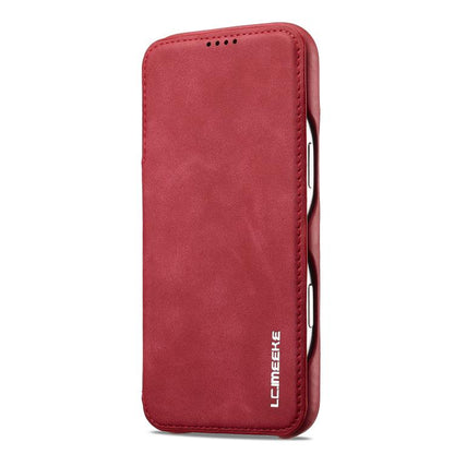 For iPhone 17 Pro LC.IMEEKE Hon Ancient Series Flip Leather Phone Case(Red) by LC.IMEEKE