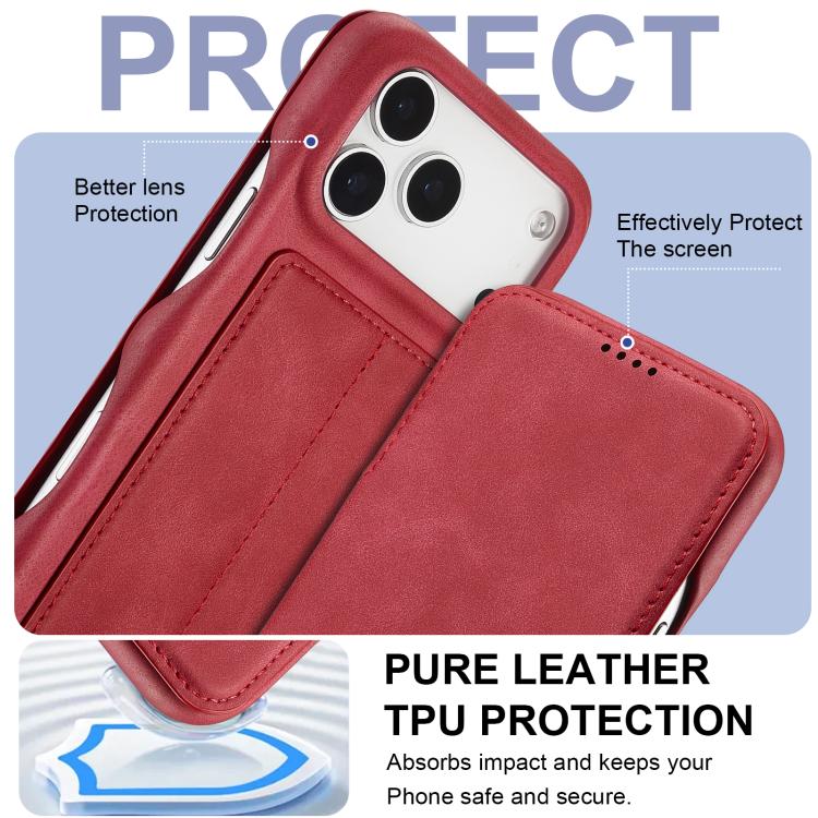 For iPhone 17 Pro LC.IMEEKE Hon Ancient Series Flip Leather Phone Case(Red) by LC.IMEEKE