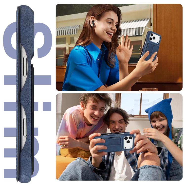 For iPhone 17 Pro LC.IMEEKE Hon Ancient Series Flip Leather Phone Case(Blue) by LC.IMEEKE