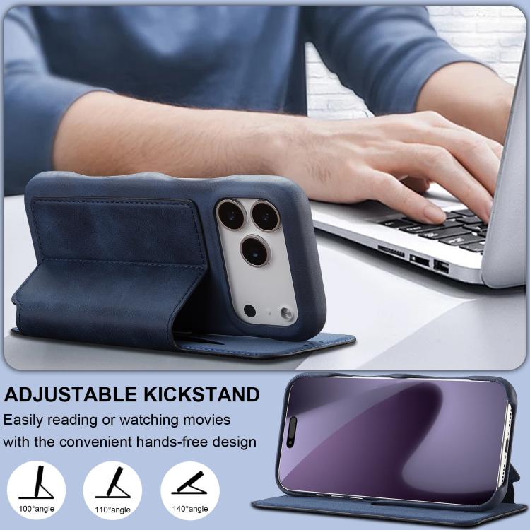 For iPhone 17 Pro LC.IMEEKE Hon Ancient Series Flip Leather Phone Case(Blue) by LC.IMEEKE