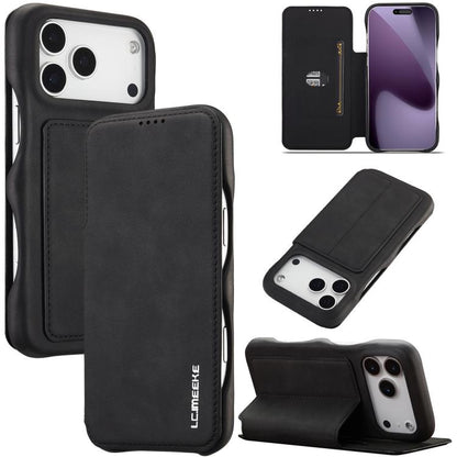 For iPhone 17 Pro Max LC.IMEEKE Hon Ancient Series Flip Leather Phone Case(Black) by LC.IMEEKE