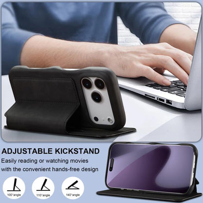 For iPhone 17 Pro Max LC.IMEEKE Hon Ancient Series Flip Leather Phone Case(Black) by LC.IMEEKE