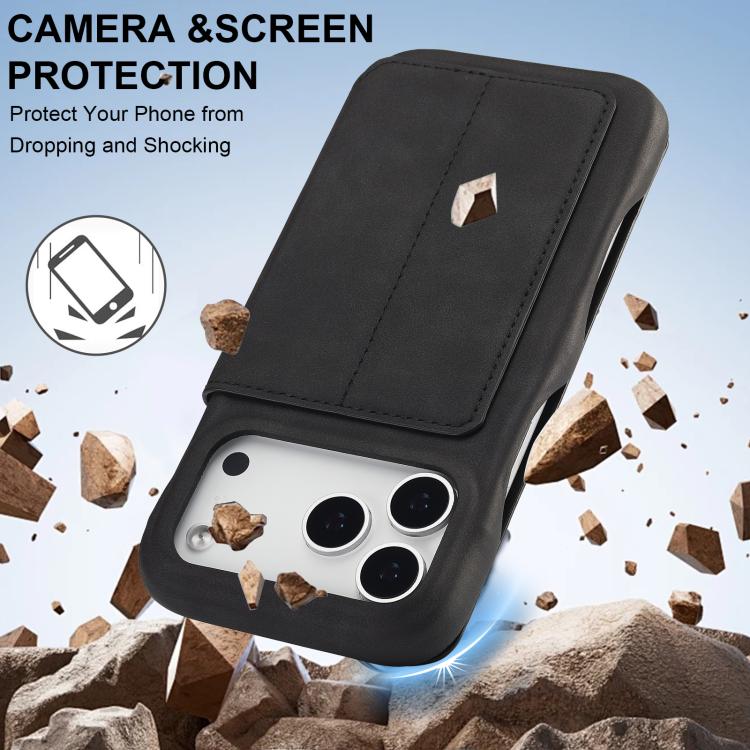 For iPhone 17 Pro Max LC.IMEEKE Hon Ancient Series Flip Leather Phone Case(Black) by LC.IMEEKE