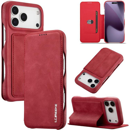 For iPhone 17 Pro Max LC.IMEEKE Hon Ancient Series Flip Leather Phone Case(Red) by LC.IMEEKE