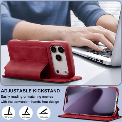 For iPhone 17 Pro Max LC.IMEEKE Hon Ancient Series Flip Leather Phone Case(Red) by LC.IMEEKE