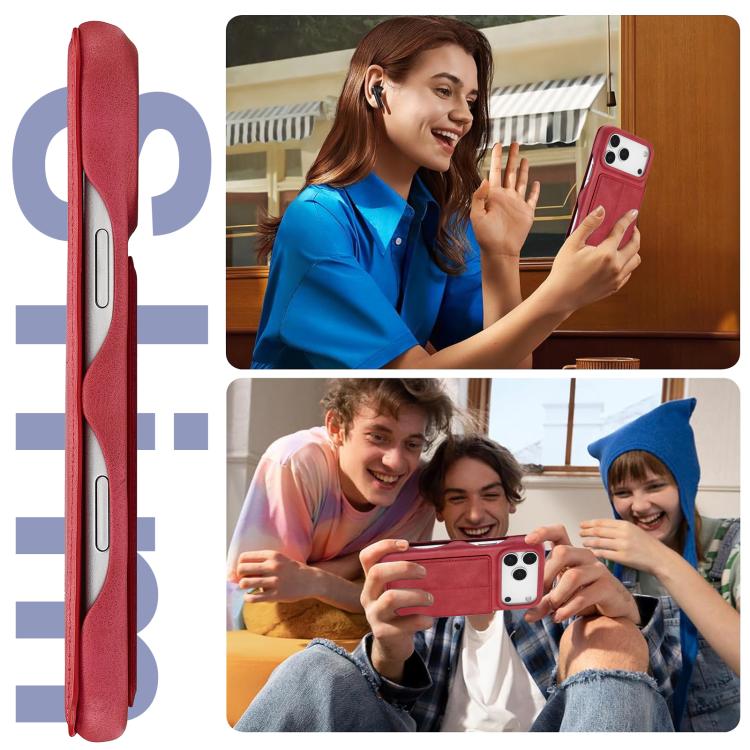 For iPhone 17 Pro Max LC.IMEEKE Hon Ancient Series Flip Leather Phone Case(Red) by LC.IMEEKE