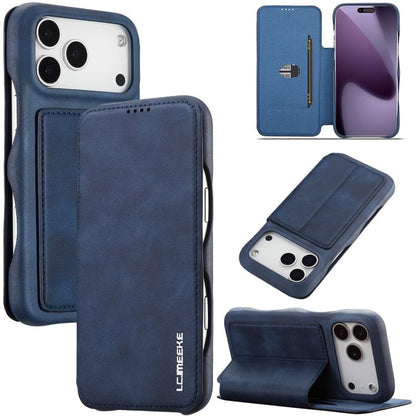For iPhone 17 Pro Max LC.IMEEKE Hon Ancient Series Flip Leather Phone Case(Blue) by LC.IMEEKE