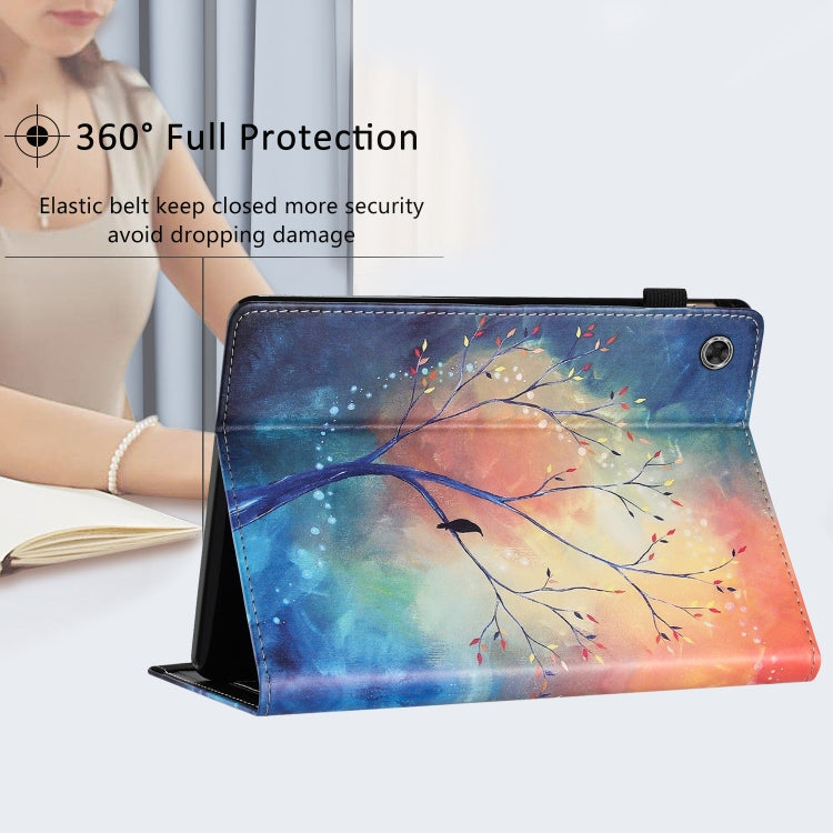 For Samsung Galaxy Tab A8 10.5 2021 Sewing Litchi Texture Smart Leather Tablet Case(Oil Painting Tree) by bashfashion
