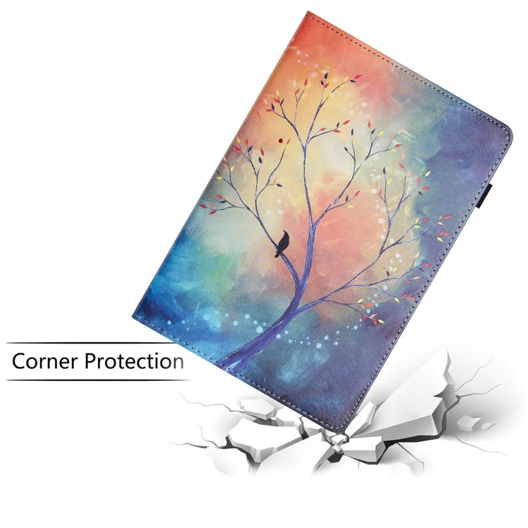 For Samsung Galaxy Tab A8 10.5 2021 Sewing Litchi Texture Smart Leather Tablet Case(Oil Painting Tree) by bashfashion