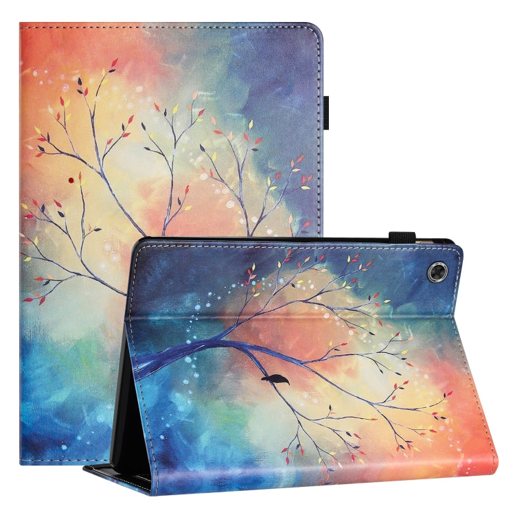 For Samsung Galaxy Tab A11+ / A9+ Sewing Litchi Texture Smart Leather Tablet Case(Oil Painting Tree) by bashfashion