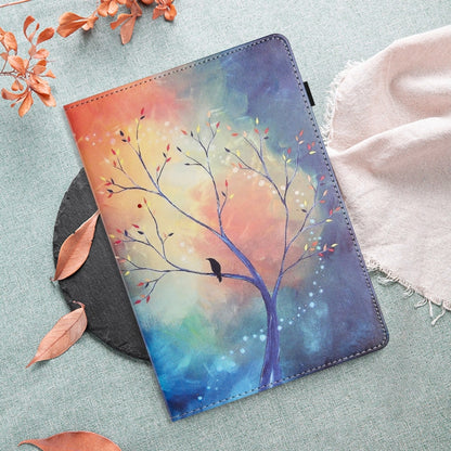 For Samsung Galaxy Tab A11+ / A9+ Sewing Litchi Texture Smart Leather Tablet Case(Oil Painting Tree) by bashfashion