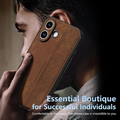 For iPhone 17 AZNS 3D Embossed Skin Feel Phone Case(Black) by AZNS