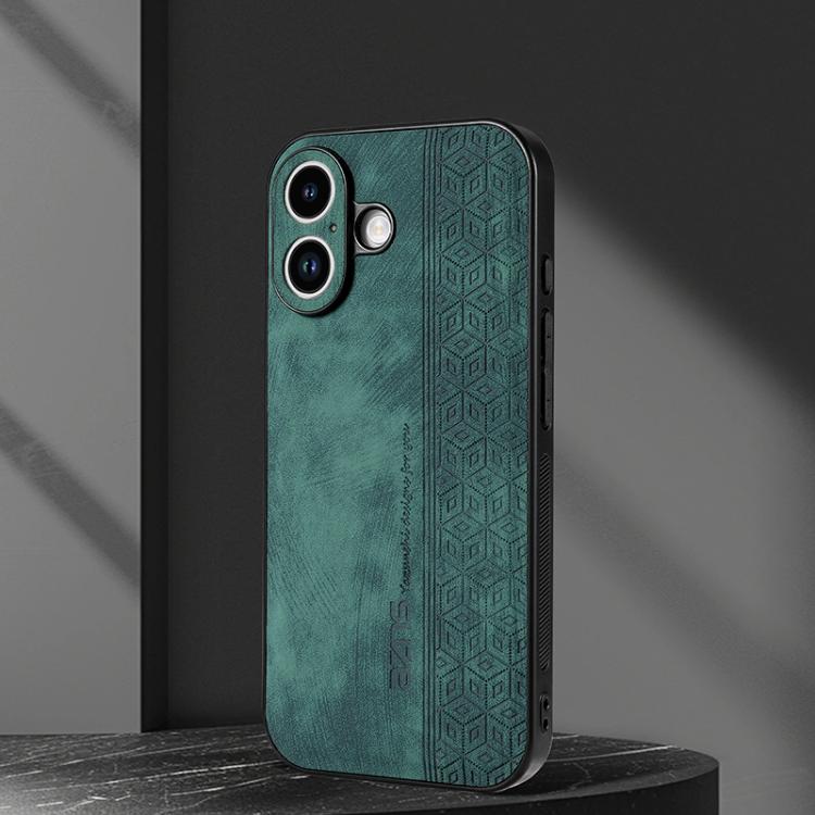 For iPhone 17 AZNS 3D Embossed Skin Feel Phone Case(Dark Green) by AZNS