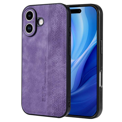 For iPhone 17 AZNS 3D Embossed Skin Feel Phone Case(Purple) by AZNS