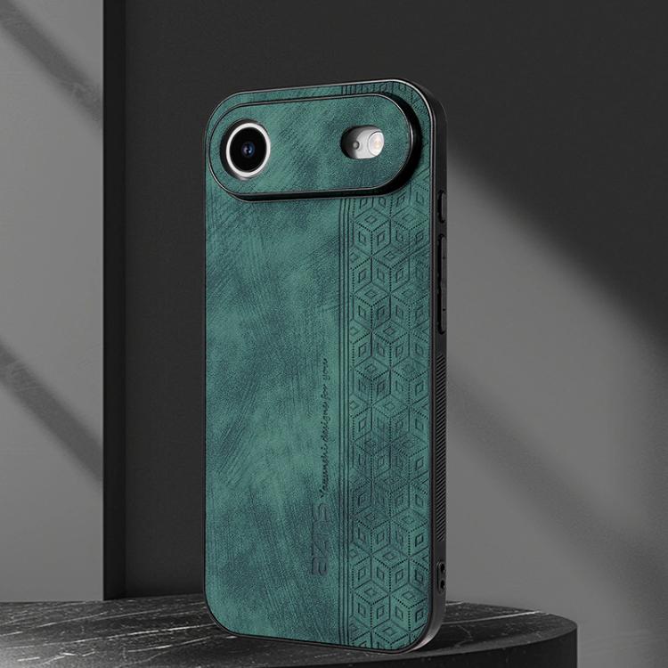 For iPhone Air AZNS 3D Embossed Skin Feel Phone Case(Dark Green) by AZNS