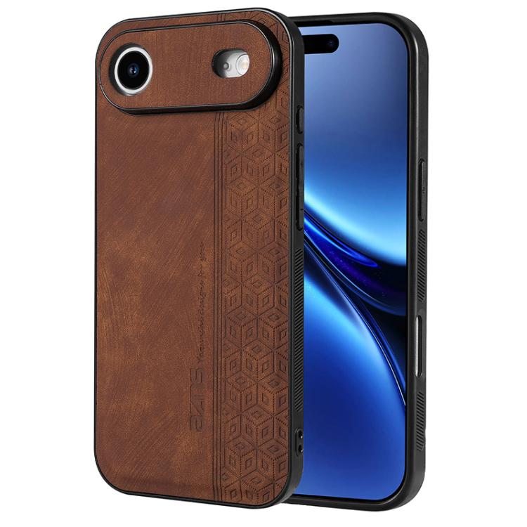 For iPhone Air AZNS 3D Embossed Skin Feel Phone Case(Brown) by AZNS