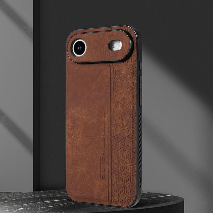 For iPhone Air AZNS 3D Embossed Skin Feel Phone Case(Brown) by AZNS