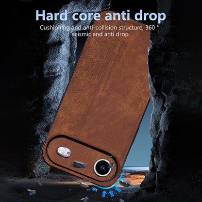 For iPhone Air AZNS 3D Embossed Skin Feel Phone Case(Brown) by AZNS