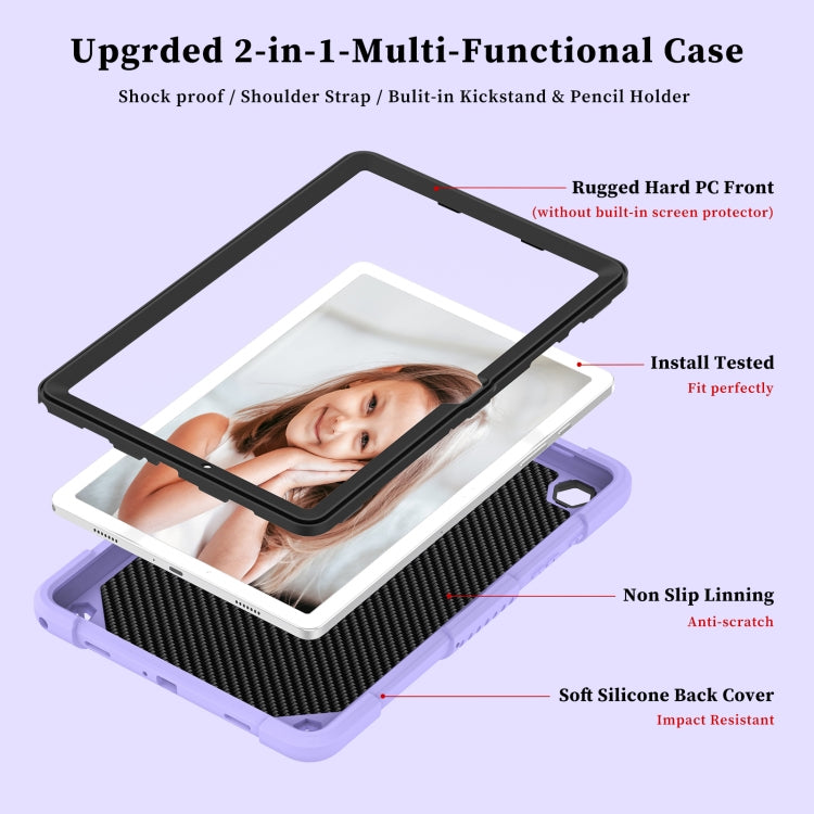 For Samsung Galaxy Tab A9+ / A11+ Butterfly Kickstand Heavy Duty Hard Rugged Tablet Case(Raro Purple) by bashfashion