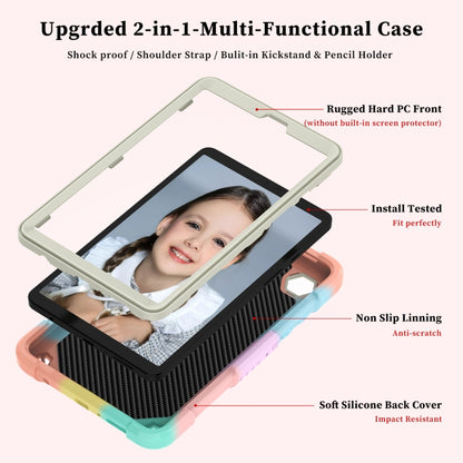 For Samsung Galaxy Tab A9 / Tab A11 Butterfly Kickstand Heavy Duty Hard Rugged Tablet Case(Colorful Rose Gold) by bashfashion