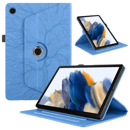 For Samsung Galaxy Tab A8 10.5 Tree Life Embossed Rotation Leather Smart Tablet Case(Blue) by bashfashion