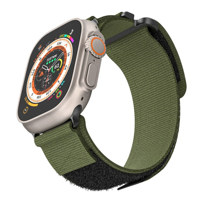 For Apple Watch SE 2022 44mm AW Nylon Two-Section Watch Band(Army Green) by bashfashion