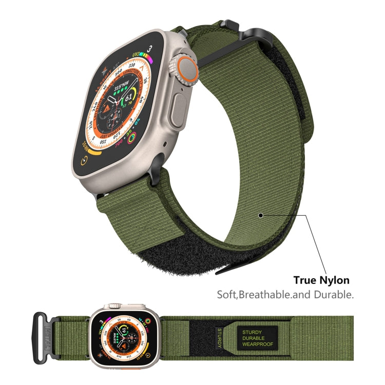 For Apple Watch Series 5 44mm AW Nylon Two-Section Watch Band(Army Green) by bashfashion