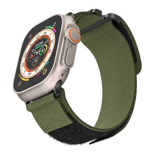 For Apple Watch Series 9 45mm AW Nylon Two-Section Watch Band(Army Green) by bashfashion