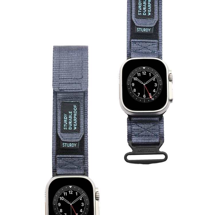 For Apple Watch Series 9 45mm AW Nylon Two-Section Watch Band(Blue) by bashfashion