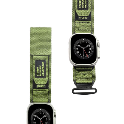 For Apple Watch SE 2023 40mm AW Nylon Two-Section Watch Band(Army Green) by bashfashion