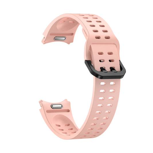 For Samsung Galaxy Watch 6 Double-row Hole Solid Color Silicone Watch Band(Pink) by bashfashion