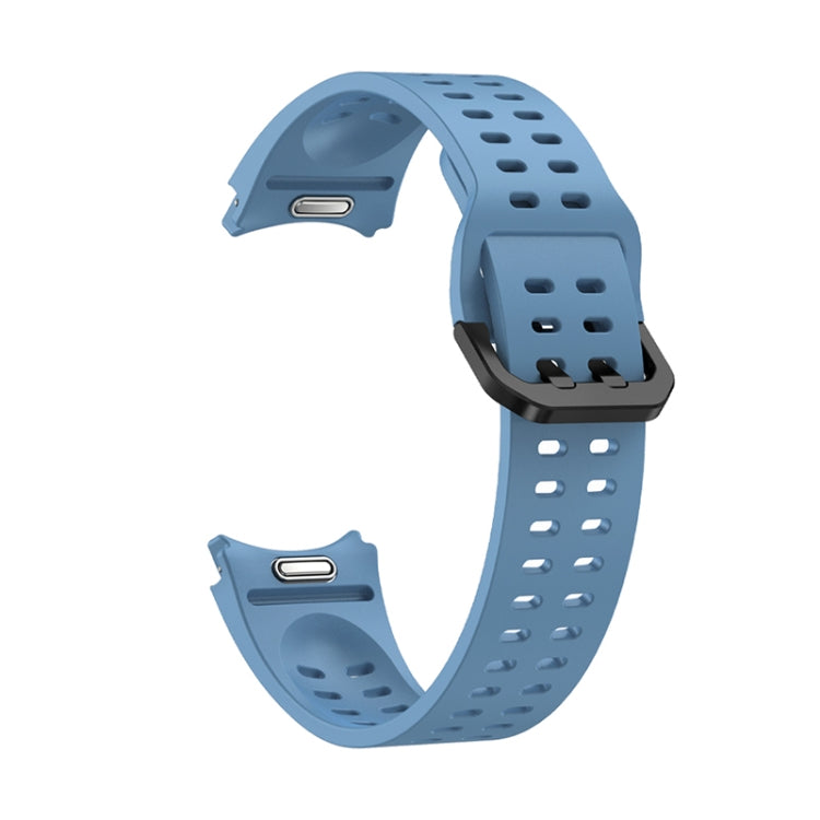 For Samsung Galaxy Watch 6 Double-row Hole Solid Color Silicone Watch Band(Blue) by bashfashion