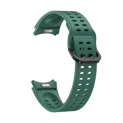 For Samsung Galaxy Watch 6 Double-row Hole Solid Color Silicone Watch Band(Army Green) by bashfashion