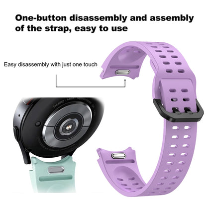 For Samsung Galaxy Watch 6 Double-row Hole Solid Color Silicone Watch Band(Pink) by bashfashion