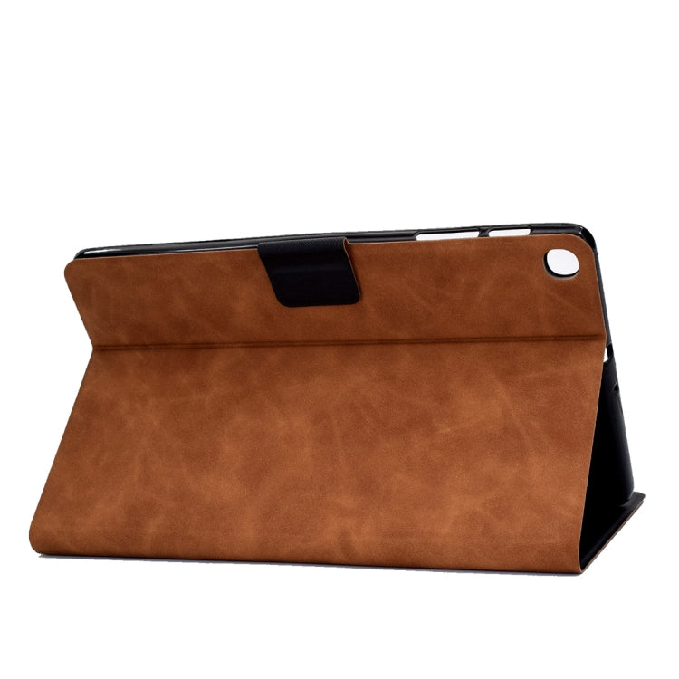 For Samsung Galaxy Tab A 10.1 (2019) T510/T515 Cowhide Texture Horizontal Flip Leather Case with Holder & Card Slots(Brown) by bashfashion