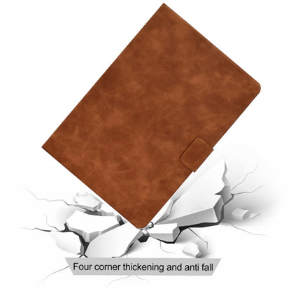 For Samsung Galaxy Tab A 10.1 (2019) T510/T515 Cowhide Texture Horizontal Flip Leather Case with Holder & Card Slots(Brown) by bashfashion