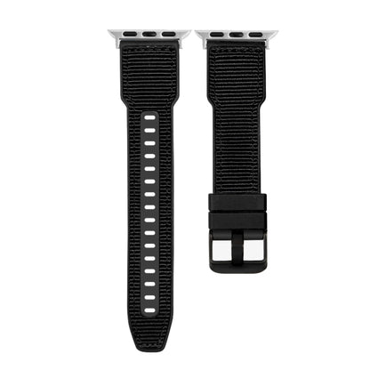 For Apple Watch Series 5 40mm Hybrid Braid Nylon Silicone Watch Band(Black) by bashfashion